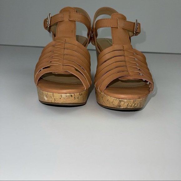 Liz Claiborne Kila Brown Cork Heel Wedge Sandal 6 - Picture 5 of 13